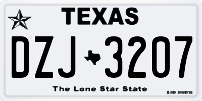 TX license plate DZJ3207