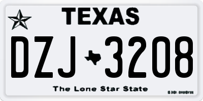 TX license plate DZJ3208