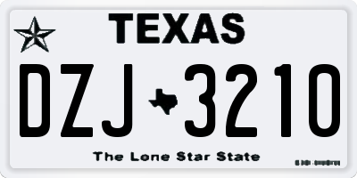 TX license plate DZJ3210