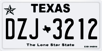 TX license plate DZJ3212