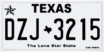TX license plate DZJ3215