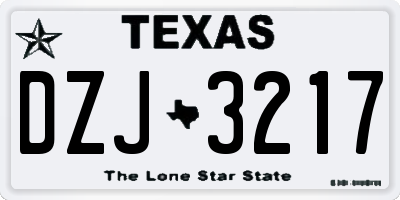 TX license plate DZJ3217