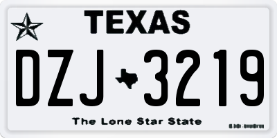 TX license plate DZJ3219