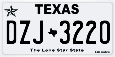 TX license plate DZJ3220