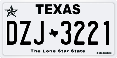 TX license plate DZJ3221