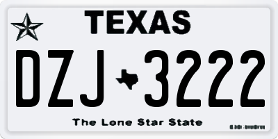 TX license plate DZJ3222