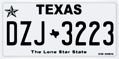 TX license plate DZJ3223