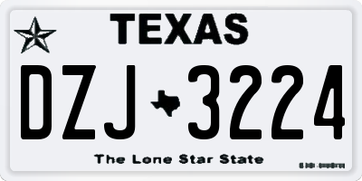 TX license plate DZJ3224
