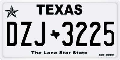 TX license plate DZJ3225