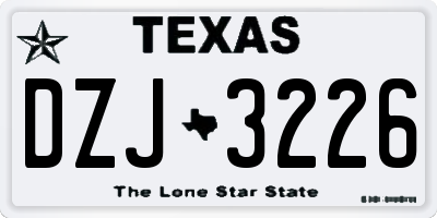 TX license plate DZJ3226
