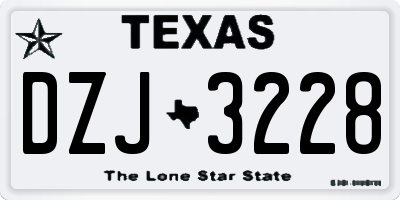 TX license plate DZJ3228