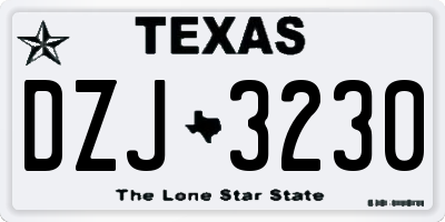 TX license plate DZJ3230