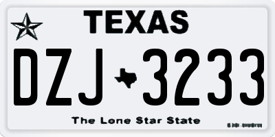TX license plate DZJ3233