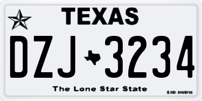 TX license plate DZJ3234