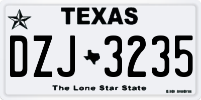 TX license plate DZJ3235