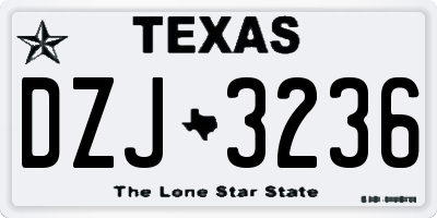 TX license plate DZJ3236