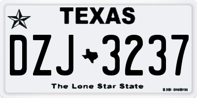 TX license plate DZJ3237