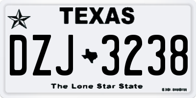 TX license plate DZJ3238