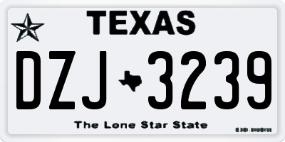 TX license plate DZJ3239