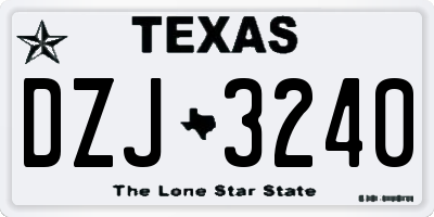 TX license plate DZJ3240