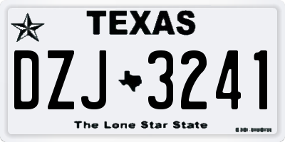 TX license plate DZJ3241