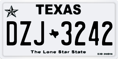 TX license plate DZJ3242
