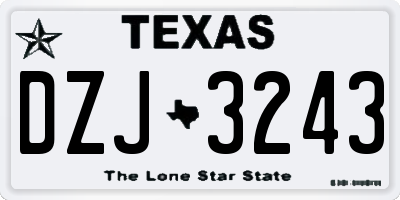 TX license plate DZJ3243