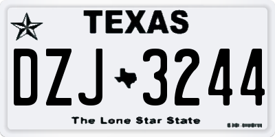TX license plate DZJ3244