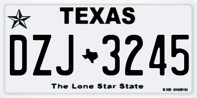 TX license plate DZJ3245