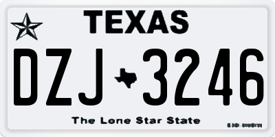 TX license plate DZJ3246