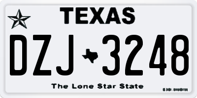 TX license plate DZJ3248