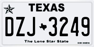 TX license plate DZJ3249