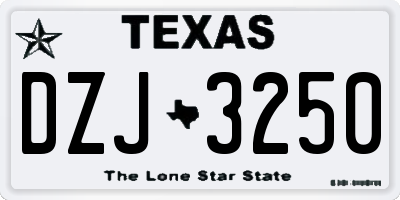 TX license plate DZJ3250