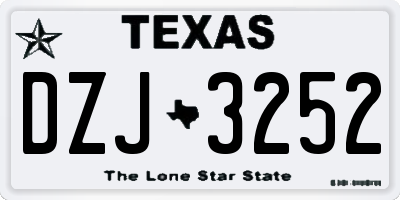 TX license plate DZJ3252