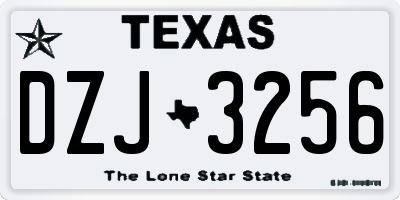 TX license plate DZJ3256