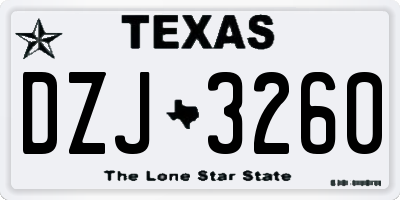 TX license plate DZJ3260