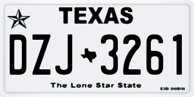 TX license plate DZJ3261
