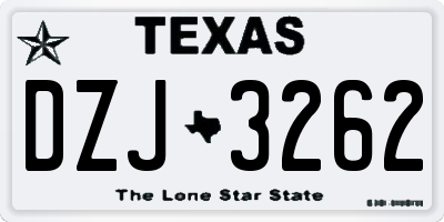 TX license plate DZJ3262