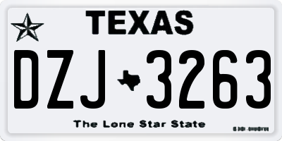 TX license plate DZJ3263