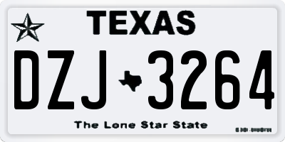 TX license plate DZJ3264