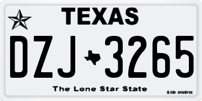 TX license plate DZJ3265