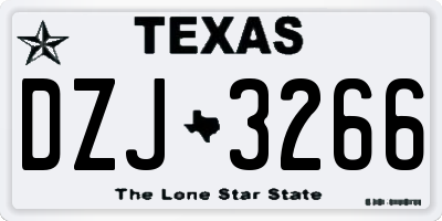 TX license plate DZJ3266
