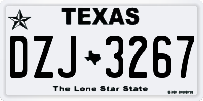 TX license plate DZJ3267