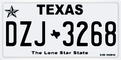TX license plate DZJ3268