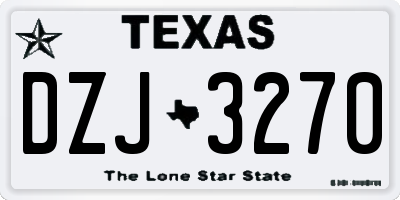 TX license plate DZJ3270