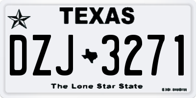 TX license plate DZJ3271