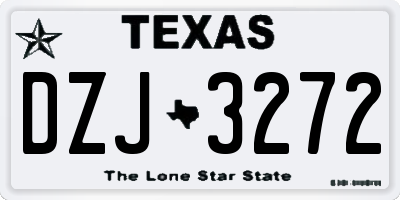 TX license plate DZJ3272