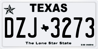 TX license plate DZJ3273