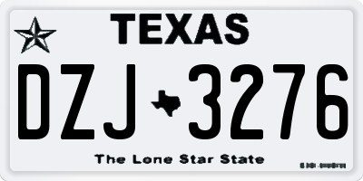 TX license plate DZJ3276