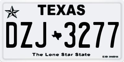 TX license plate DZJ3277